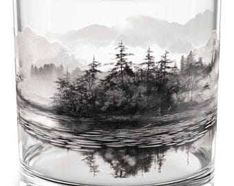 Scenic Landscape Rocks Glass: Rustic Nature Barware, 10oz Tumbler