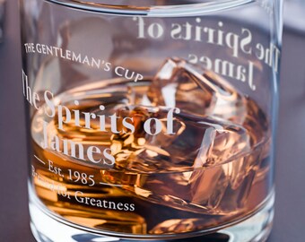 Personalized Whiskey Glass, Custom Spirits Rocks Glass, Gift for Men