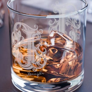 Personalized Rocks Glass, Custom Name Whiskey Glass, Engraved Bourbon Glass, Etched Scotch Glass, Birthday Gift for Him