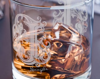 Personalized Whiskey Glass, Custom Engraved Bourbon Glass, Birthday Gift