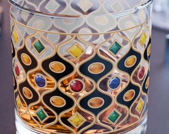 Gemstone Whiskey Glass: Modern Tempered Glass Rocks Tumbler