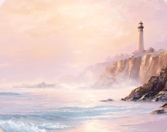 Lighthouse Sunset Deco Dinner Plate 10 inches