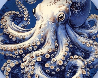Plato decorativo de pulpo