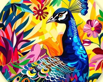 Piatto piano Tropical Elegance Peacock DecoWare da 10 pollici