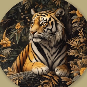 Majestic Tiger Jungle-Themed Decorative Plate