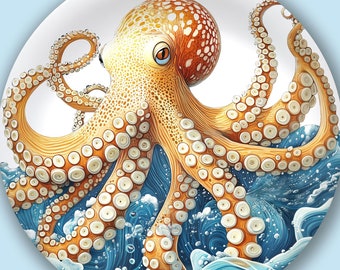 Plato de pulpo marino: decoración náutica para el hogar