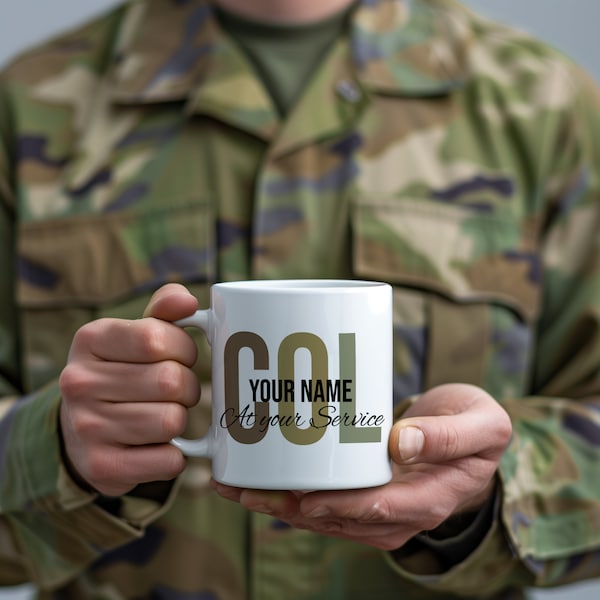 Custom Colonel Coffee Mug, Gift for Military Officer, Personalized Col Mug, Military Gift, Customized Colonel Mug