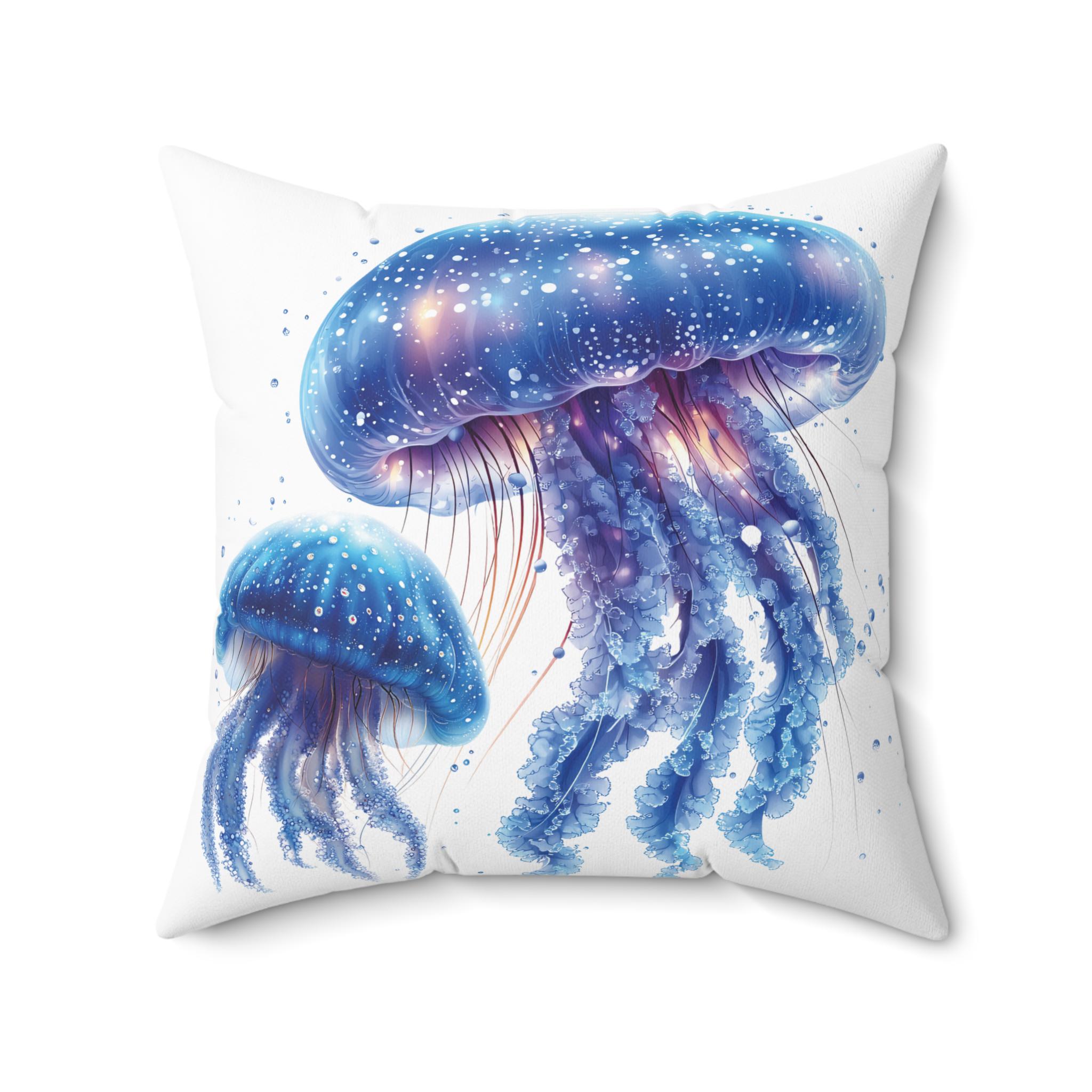 鮮やかなクラゲの装飾枕：海辺のインテリア - Etsy 日本