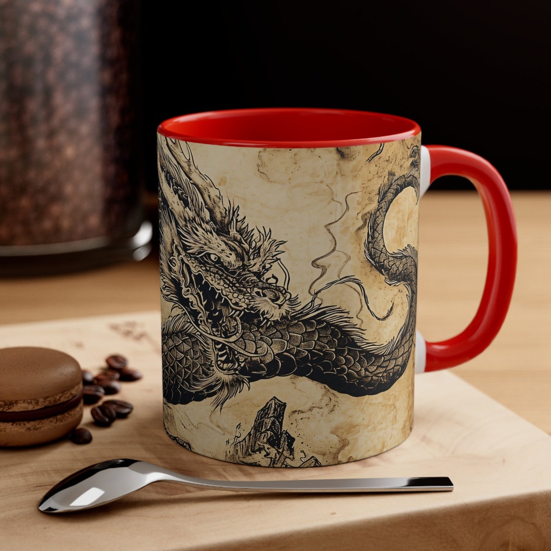 Dragon Ceramic Coffee Mug, Fantasy Art, Tea Lover Gift - Etsy