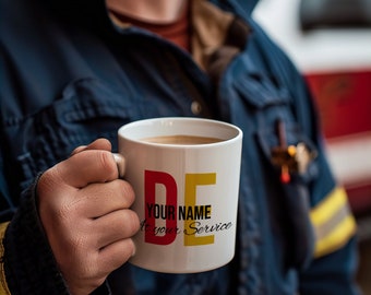 Personalized Firefighter Driver Engineer Mug: DE Tribute