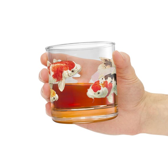 Japanese Koi Fish Whiskey Glass: Asian Art 10oz Tumbler - Etsy