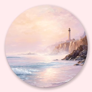 Lighthouse Sunset Bone China Dinner Plate – 10.4&quot; Fine Porcelain Plate | Elegant, Lightweight & Durable
