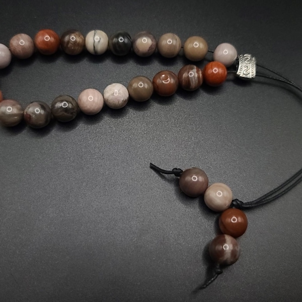 Petrified Wood Komboloi - Greek Worry Beads