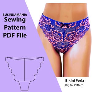 Culotte de bikini Perla - Patron de couture PDF pour lingerie féminine | Téléchargement instantané du PDF