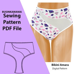 Bikini Briefs Panties Amara Lingerie Sewing Pattern - Instant PDF Sewing Pattern - DIY Lingerie