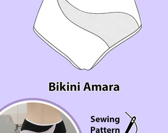 DIY Bikini Briefs Panties "Amara" Lingerie Sewing Pattern - Instant PDF Download