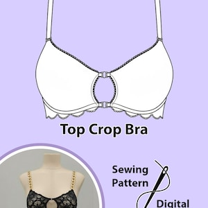 Easy-to-Sew Front Fastening Crop Top Bra Beginner Friendly Lingerie Sewing Pattern