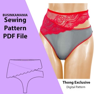 Sensual Thong Exclusive Lingerie Sewing Pattern - DIY Intimate Apparel Design
