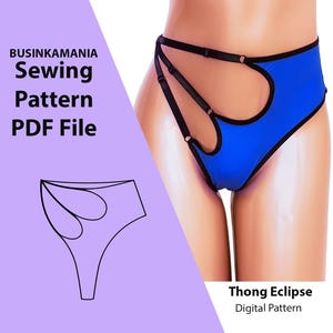 Thong Panties Eclipse - PDF Sewing Pattern for Women&#39;s Lingerie Underwear | Instant PDF Download