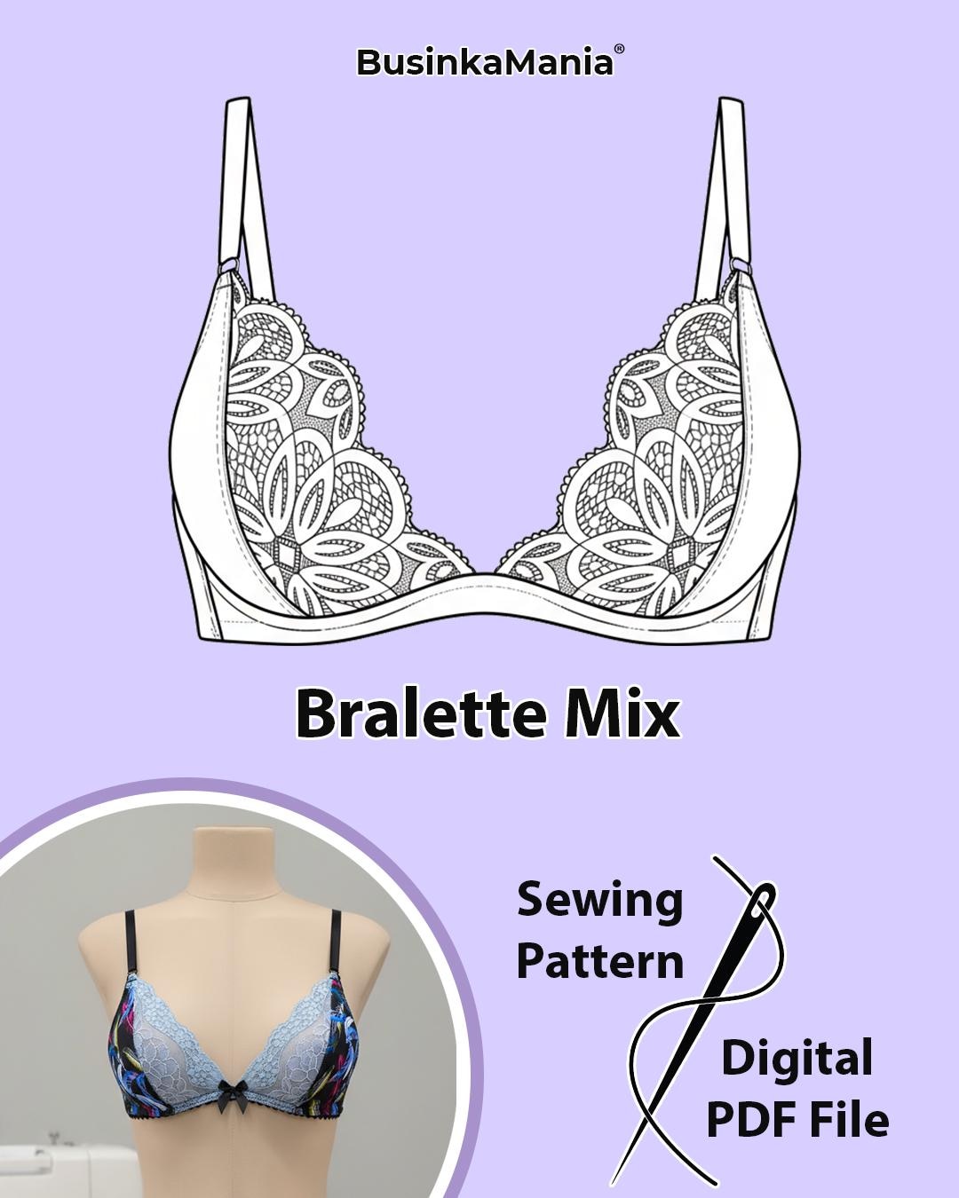 Bralette Bra Mix Sewing Pattern - DIY Lingerie for Bra Making - Etsy