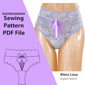 Culotte de bikini Lizzy - Patron de couture PDF pour sous-vêtements de lingerie féminine | Téléchargement instantané du PDF