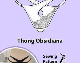 Thong Panties Obsidiana - PDF Sewing Pattern for Women's Lingerie Underwear | Instant PDF Download