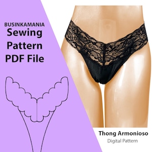 Thong Panties Armonioso - PDF Sewing Pattern for Women&#39;s Lingerie Underwear | Instant PDF Download