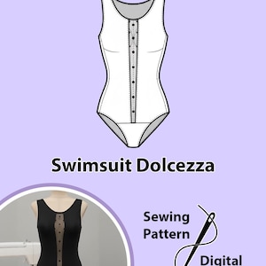 Swimsuit Bodysuit Dolcezza - PDF Sewing Pattern for Women's Lingerie Underwear | Instant PDF Download