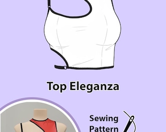 Crop Top Eleganza Sewing Digital Pattern, DIY Craft Project, Instant Download