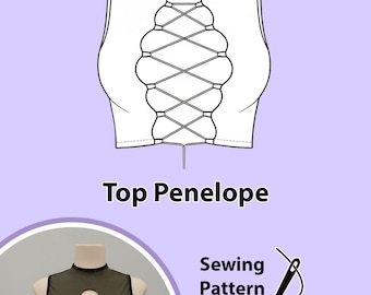 Crop Top Penelope Sewing Digital Pattern, DIY Craft Project, Instant Download