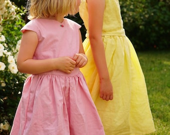 Prinzessin Kleid Mädchen Festlich Leinenkleid Kind Outfit Blumenstreuen Prinzessinnen Kleid Sommerkleid Leinen Geburtstagskleid Rückenfrei