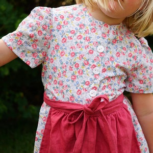 Dirndl girl summer dress summer dirndl child floral dress summer dress girl floral birthday dress wash dirndl