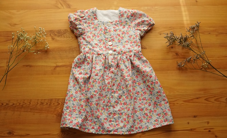 Dirndl Baby Dirndl Mädchen Kleid mit Blumen Sommerkleid Mädchen Boho Blümchenkleid Blumenmädchenkleid Rosa Schürzenkleid Kinder Kleid Apron Bild 3