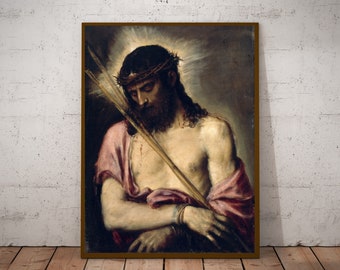 Ecce Homo, Titian, Jesus Christ, Catholic art, religious wall art, spiritual artworks, paintings of saints, eclectic home decoration