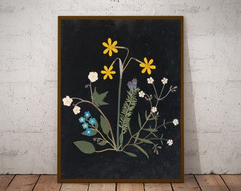 Flower Art Print, Vintage Art, Scientific Illustration, Poster and Canvas, Vintage Wall Hanging, Home and Office Decoration, Floral Art