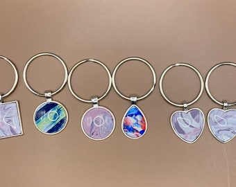 Jewelry for Your Keys- Gift on a budget- Upcycled Keychain, Hearts & various colors/shapes