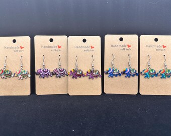 Adorables boucles d'oreilles à breloques éléphant d'Asie