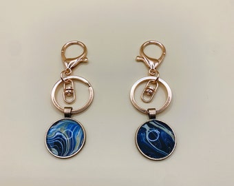 Upcycled pour paint keychain