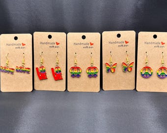 Boucles d'oreilles charm PRIDE - Love Wins - Montrez votre fierté - Boucles d'oreilles charm arc-en-ciel