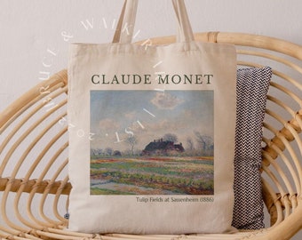 Bolso de mano Monet, Campos de tulipanes en Sassenheim Bolso de mano, Bolso de mano Monet, Regalo amante del arte, Bolso de mano de lona, Bolsa de mercado, Bolso de hombro, Tote artístico