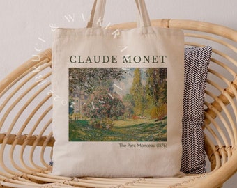 Monet Tote Bag, The Parc Monceau Tote Bag, Tote Bag Monet, Art Lover Gift, Canvas Tote Bag, Market Bag, Shoulder Bag, Artsy Tote Bag