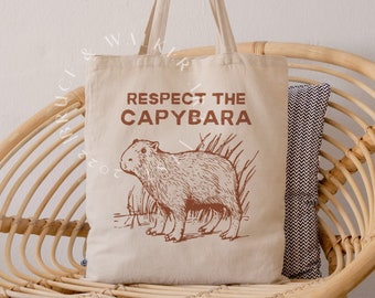 Capybara Tote Bag, Tote Bag, Tote Bag Capybara, Capybara Lover Gift, Canvas Tote Bag, Market Bag, Shoulder Bag, Artsy Tote Bag, Art Bag