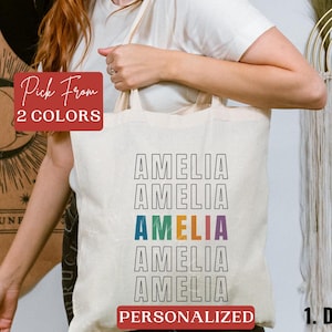 Sac fourre-tout avec nom personnalisé, fourre-tout personnalisés, sac fourre-tout avec nom personnalisé, cadeau prénom personnalisé, sac enfant personnalisé, cartable pour enfants, cabas en toile