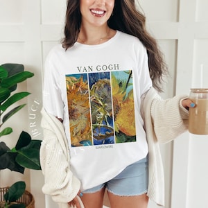 Van Gogh Shirt, Van Gogh Shirt Vintage Aesthetic Sunflowers Painting, Van Gogh Renaissance Shirt, Art Shirts, Artist gifts Sunflowers