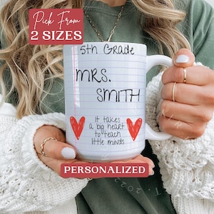 Tazza personalizzata per insegnante, regalo di apprezzamento per l'insegnante, tazza personalizzata per insegnante, regalo per il ritorno a scuola, stoviglie personalizzate per insegnante
