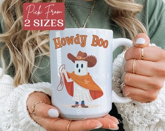 Western Halloween Mug, Cowboy Halloween Mug, Country Halloween Mug, Farmhouse Halloween Mug, Howdy Boo Halloween Mug, 4oz 9oz