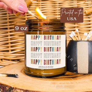 Happy Birthday Candle, Birthday Candle, Soy Candles Birthday, Hers Birthday Gifts, Gifts for Girlfriend, 100% soy candle birthday