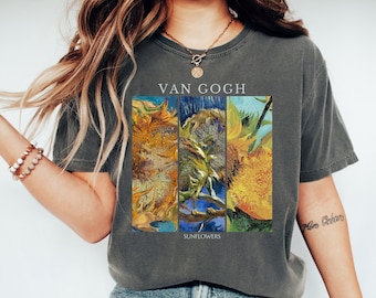 Van Gogh Shirt, Van Gogh Shirt Vintage Aesthetic Sunflowers Painting, Van Gogh Renaissance Shirt, Art Shirts, Artist gifts Comfort Colors