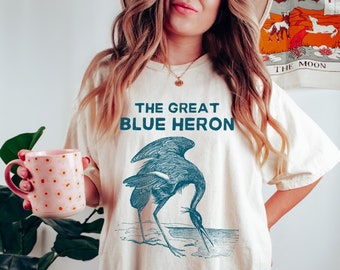 Blue Heron Shirt, The Great Blue Heron Shirt, Bird Shirt, Comfort Colors Blue Heron Shirt