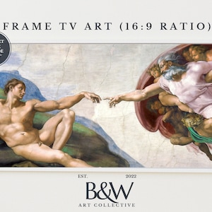 Samsung Frame TV Art | Vintage Christian & Jesus Art Michelangelo  | The Creation of Adam 1508-1512 | Famous Art | DIGITAL TV8